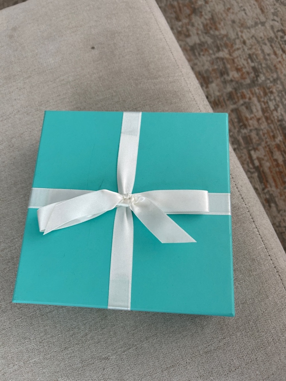 Tiffany & Co. Blue Gift Box with White Ribbon